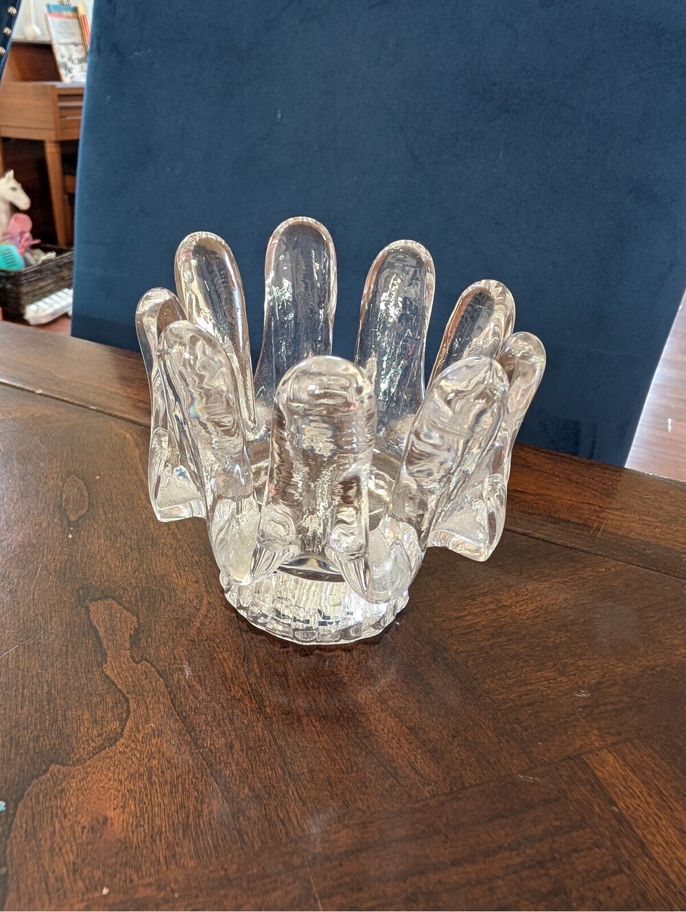 Kosta Boda Sunflower Clear Art Glass Votive Small Vintage